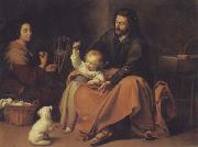 Bartolome Esteban Murillo The Holy Family with a Little bird Spain oil painting artist